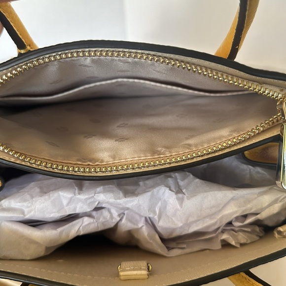 Kate Spade New York Knott Lemon Yellow Pebbled Leather Medium Satchel Crossbody - Picture 8 of 11